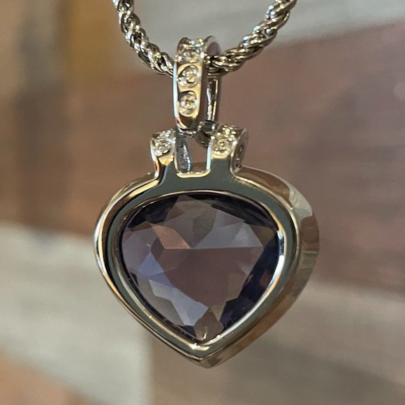 Swarovksi Oceanic Tanzanite Crystal Heart Necklace NWT - Picture 3 of 14